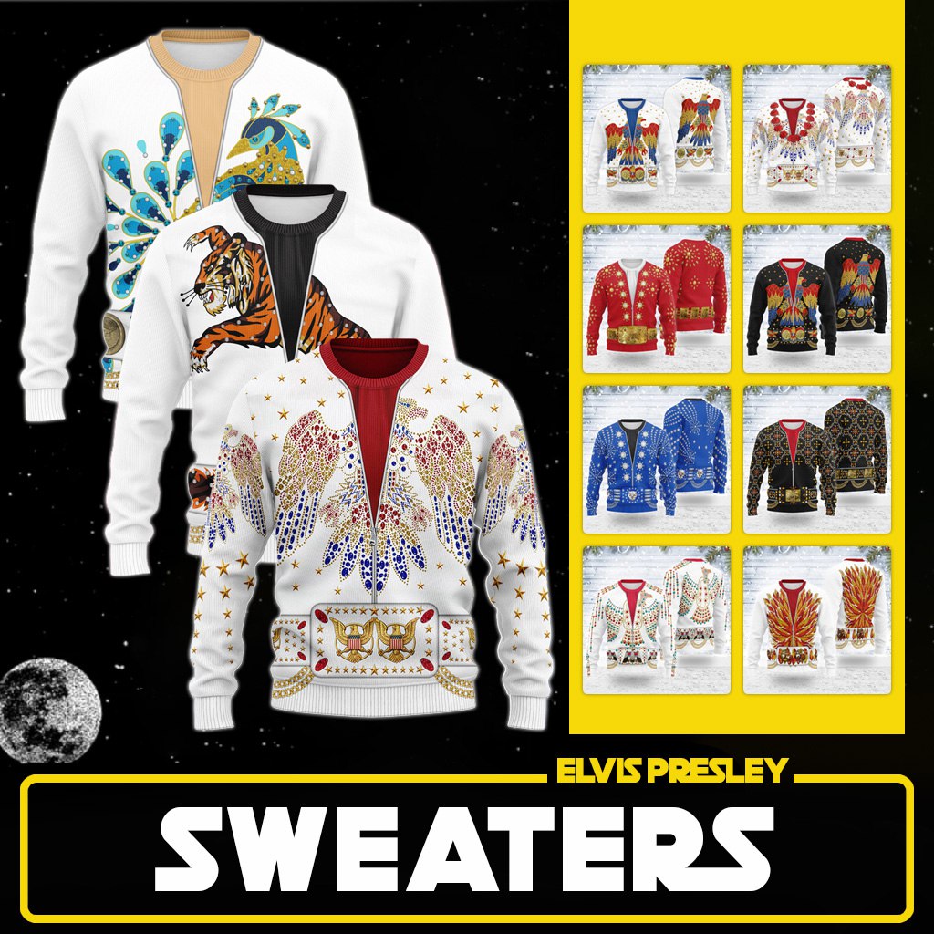 Christmas Wool Sweater Elvis Presley Outfit Costume