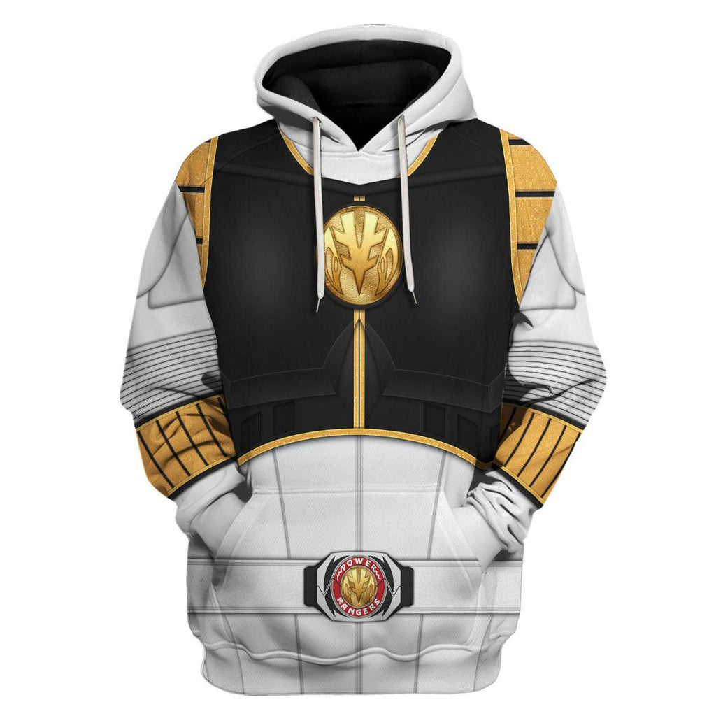 1995 White Ranger Mighty Morphin Hoodies Sweatshirt T-shirt Hawaiian Tracksuit - OodieGang.com