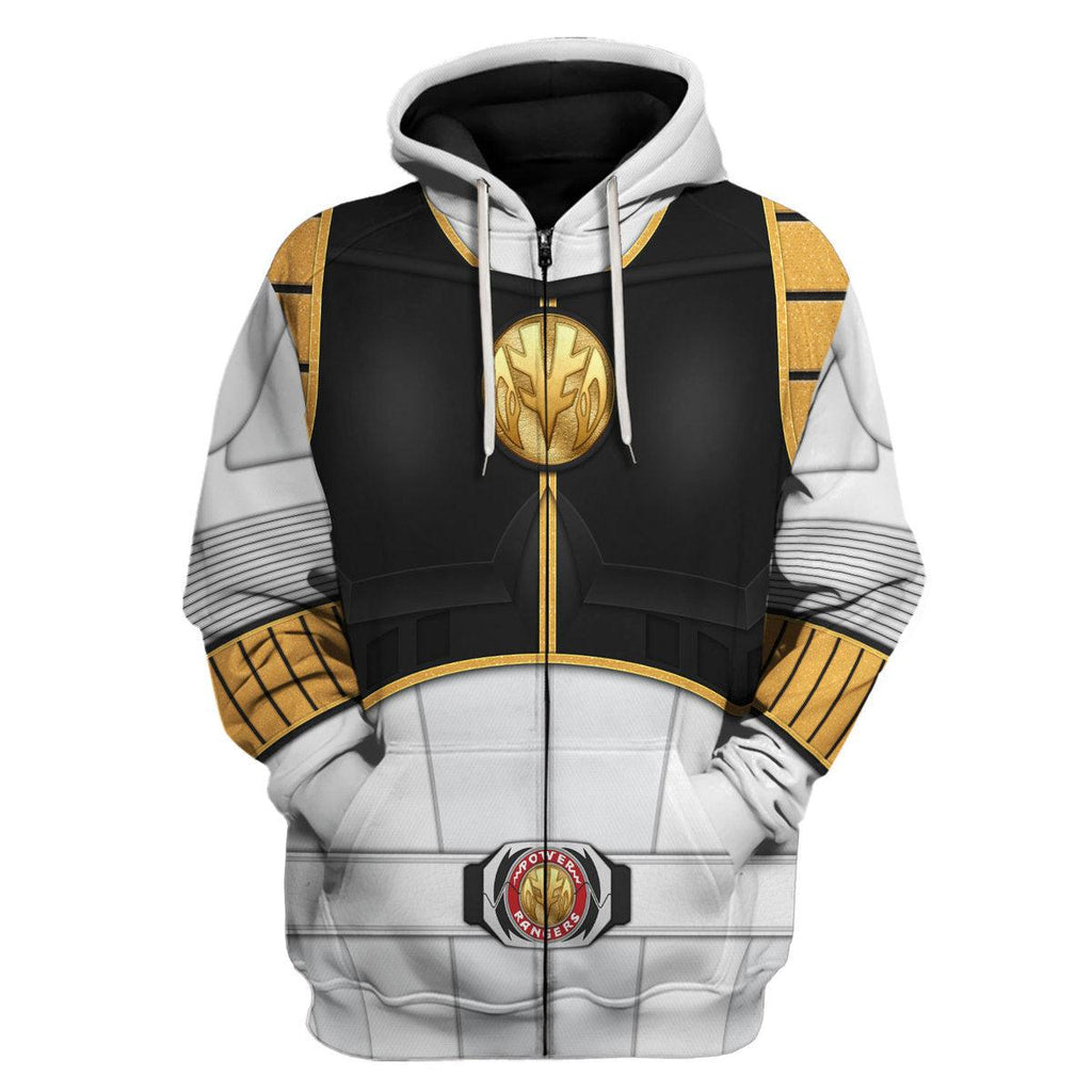 1995 White Ranger Mighty Morphin Hoodies Sweatshirt T-shirt Hawaiian Tracksuit - OodieGang.com