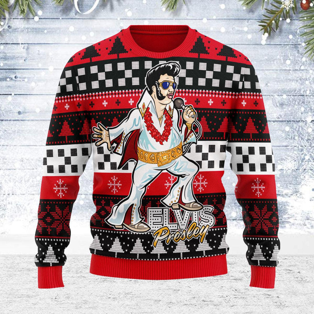 Oodiegang Elvis Fatley Meme Christmas Ugly Sweater - Oodiegang.com