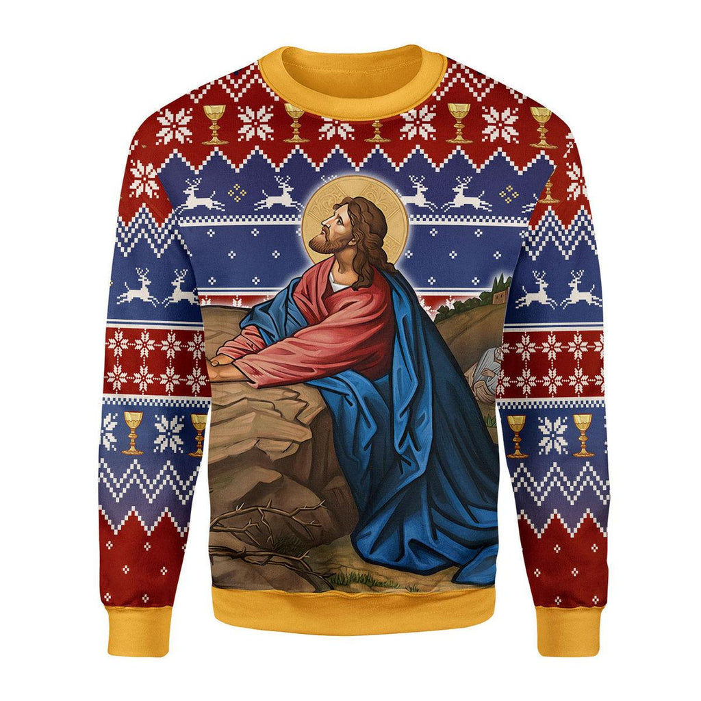 OodieGang Prayer in the Garden Artwork Christmas Sweater - OodieGang.com