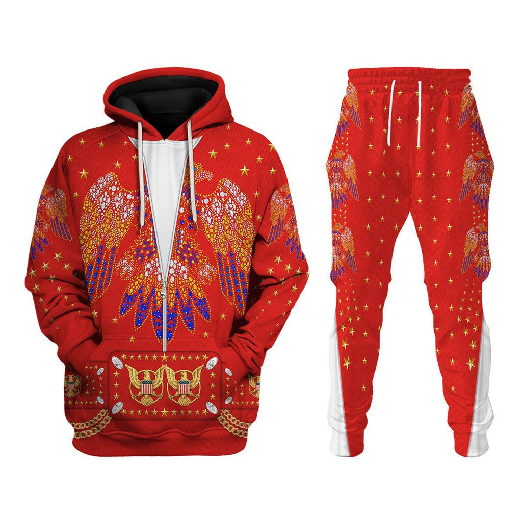 Oodiegang Elvis EAGLE Red Costume Hoodie Sweatshirt T-Shirt Sweatpants - Oodiegang.com