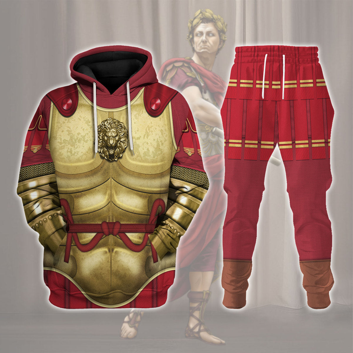 MakerHuman Julius Caesar Armor Costume Hoodie Sweatshirt T-Shirt Track ...