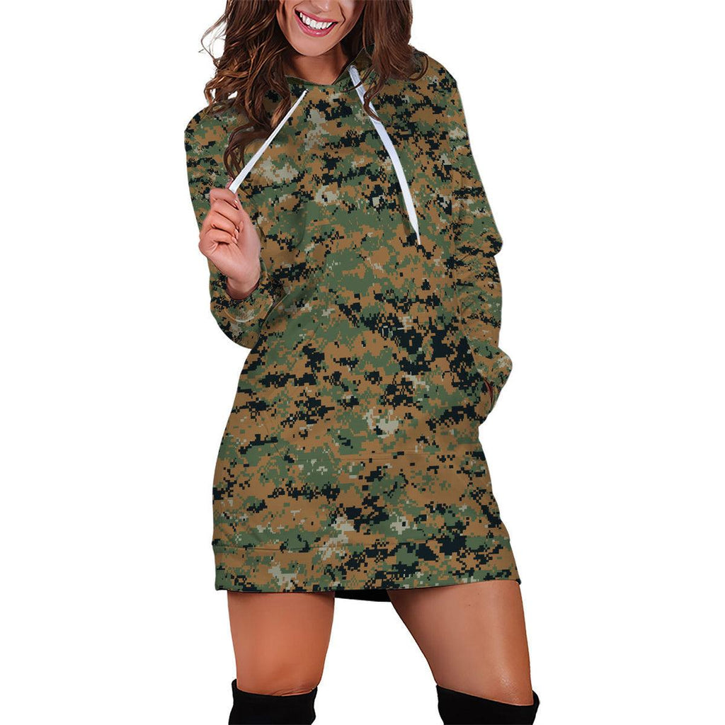 American MARPAT Marine pattern Woodland Camo Dress Hoodie - OodieGang