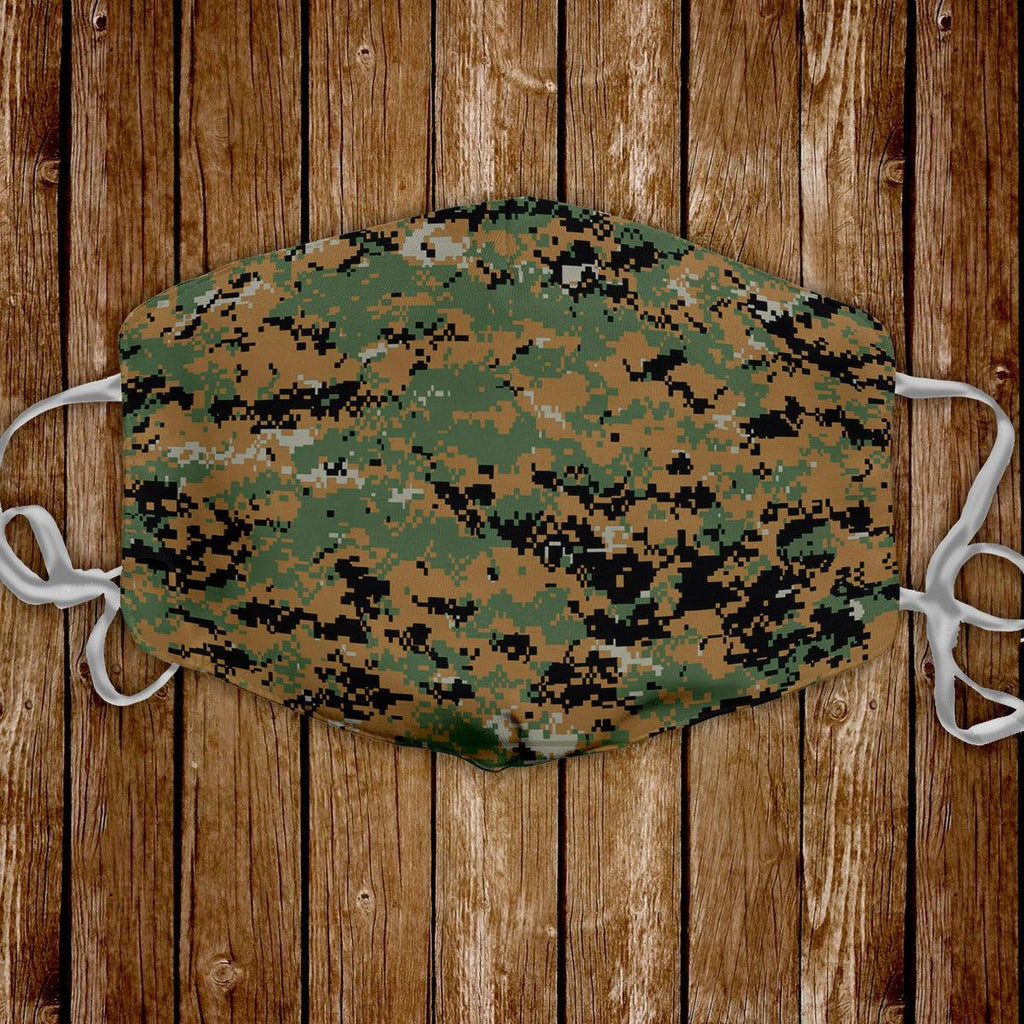 American Marpat Marine pattern Woodland Camo Face Mask - OodieGang