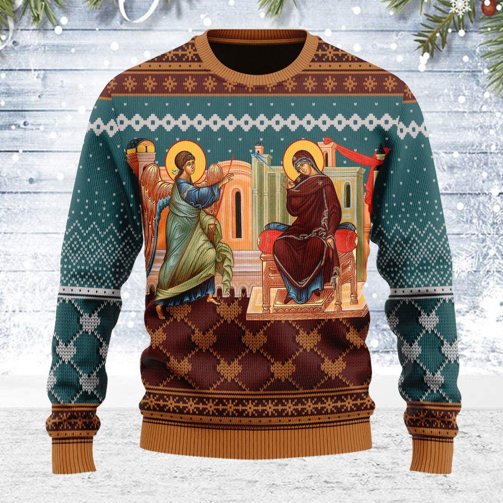 Annunciation of the Mother of God Ugly Christmas Sweater - OodieGang