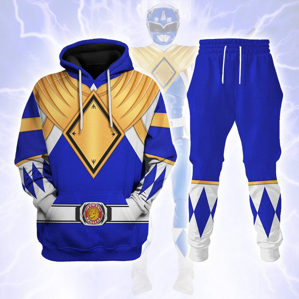 Blue Ranger Dragon Shield Hoodies Sweatshirt T-shirt Hawaiian - OodieGang.com