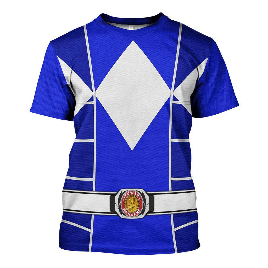 Blue Ranger Mighty Morphin Cosplay Hoodies Sweatshirt T-shirt Hawaiian - OodieGang.com