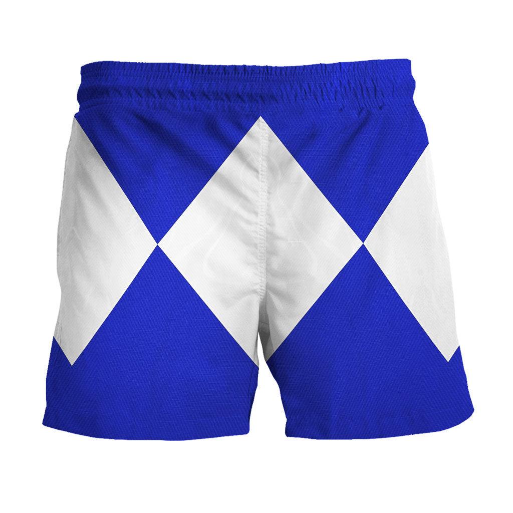 Blue Ranger Mighty Morphin Hawaiian Shirt Beach Shorts - OodieGang.com