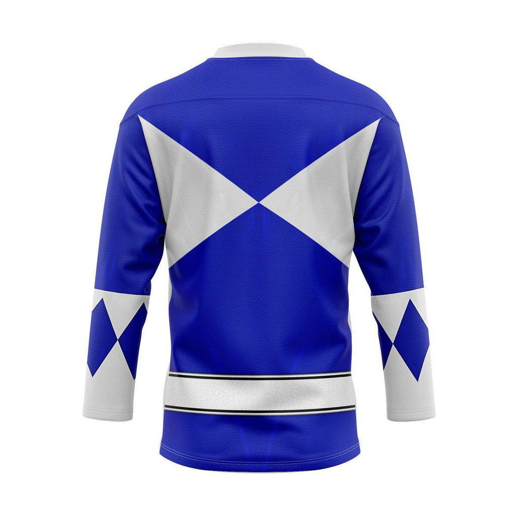 Blue Ranger Mighty Morphin Hockey Jersey - OodieGang.com