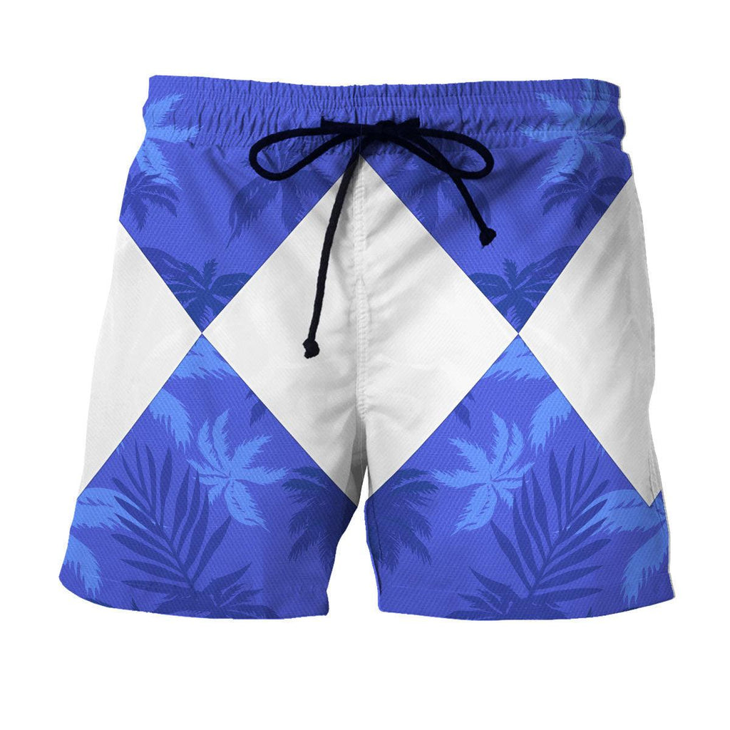 Blue Ranger x Tommy Vercetti Hawaiian Shirt & Beach Shorts - OodieGang.com