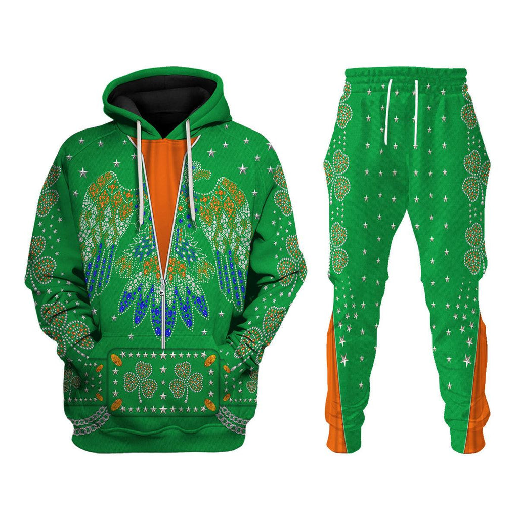 Celebrating the King: Elvis Presley Costume for St. Patrick's Day Hoodie Sweatshirt T-Shirt Sweatpants - CustomsPig.com