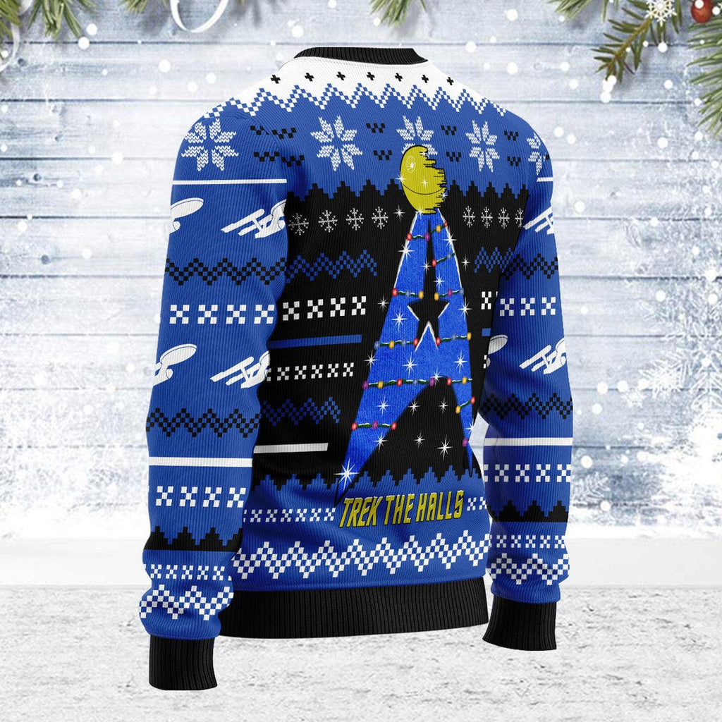 Christmas Sweater Star Trek The Halls Blue - OodieGang.com