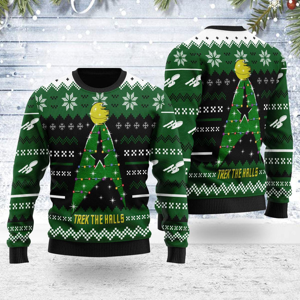 Christmas Sweater Star Trek The Halls - OodieGang.com