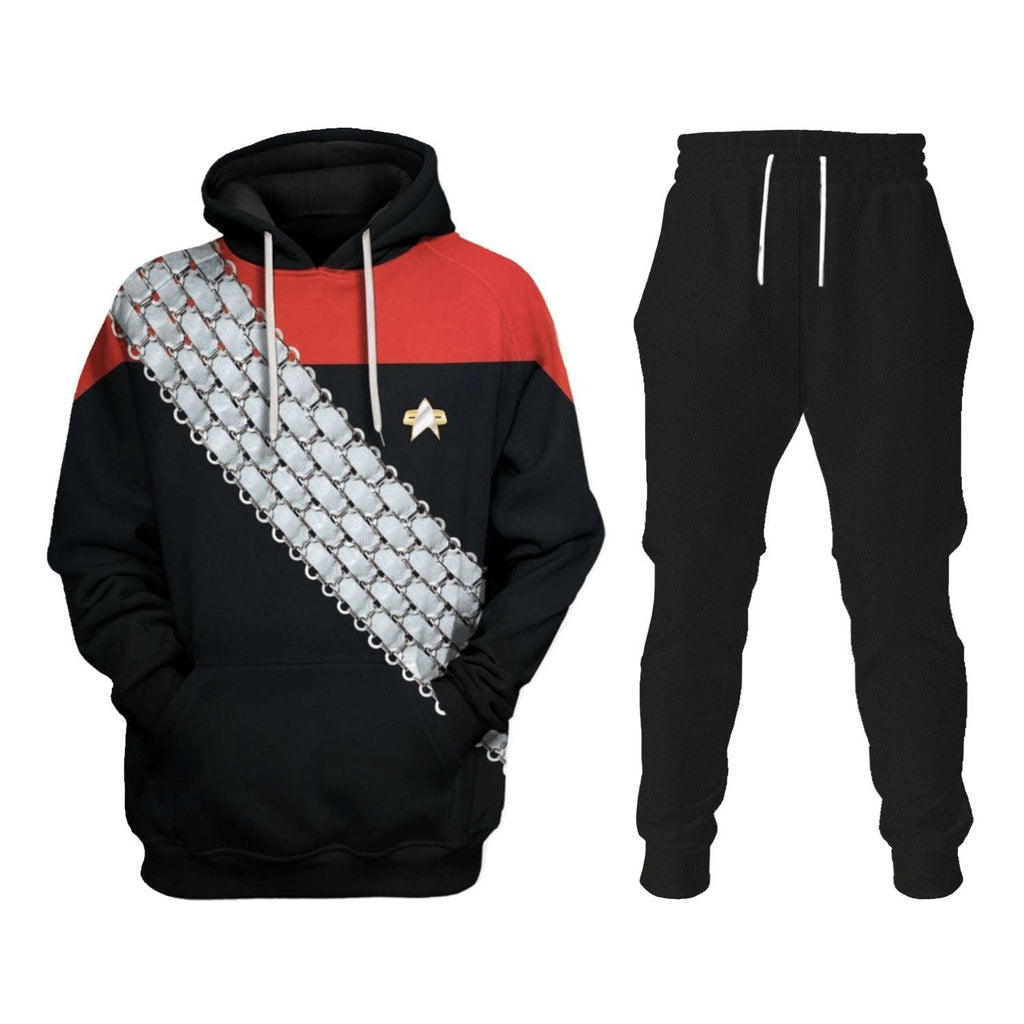 Deep Space Nine Worf Red T-shirt Hoodie Sweatpants Apparel - OodieGang.com