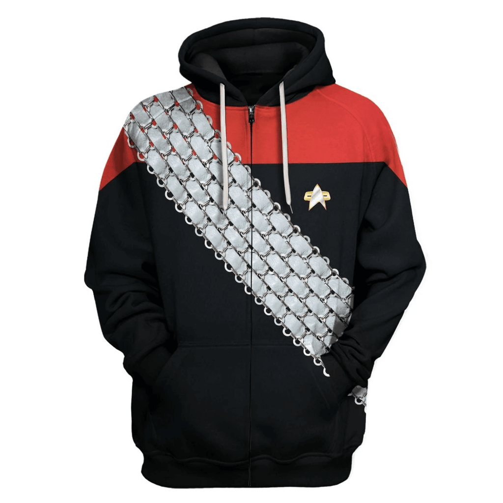 Deep Space Nine Worf Red T-shirt Hoodie Sweatpants Apparel - OodieGang.com