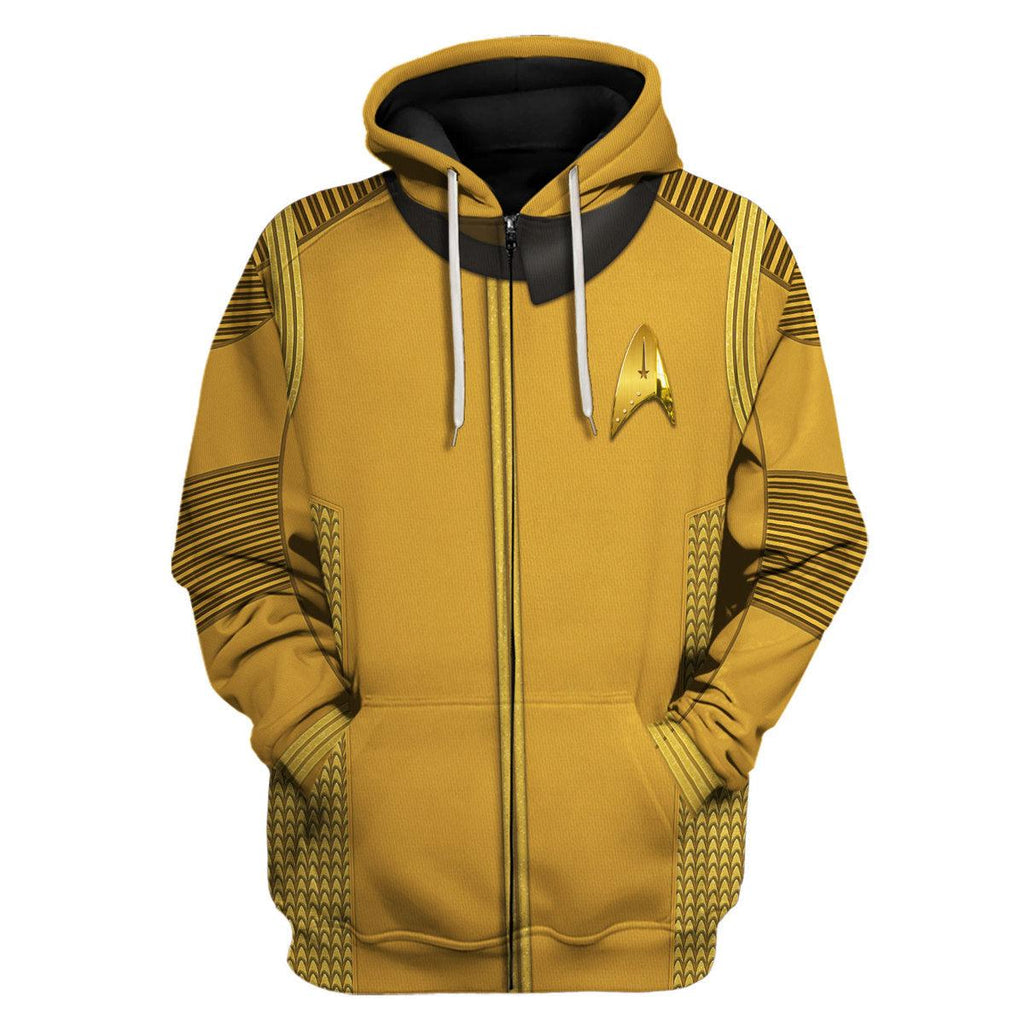 DIS Enterprise Uniform Command Captain Gold Hoodie Sweatshirt T-Shirt Sweatpants Apparel - OodieGang.com