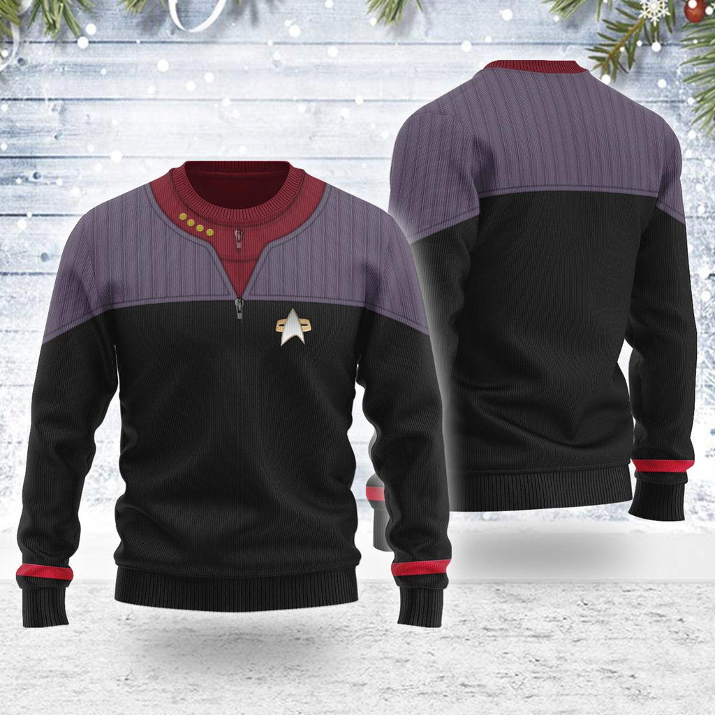 Duty Uniform Picard Themed Costume Christmas Wool Sweater - OodieGang.com