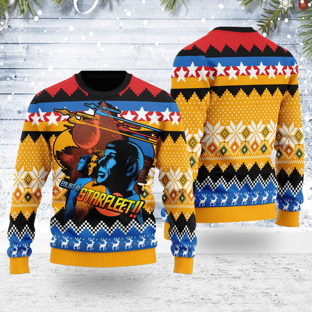 Enlist in Starfleet!! Christmas Sweater - OodieGang.com