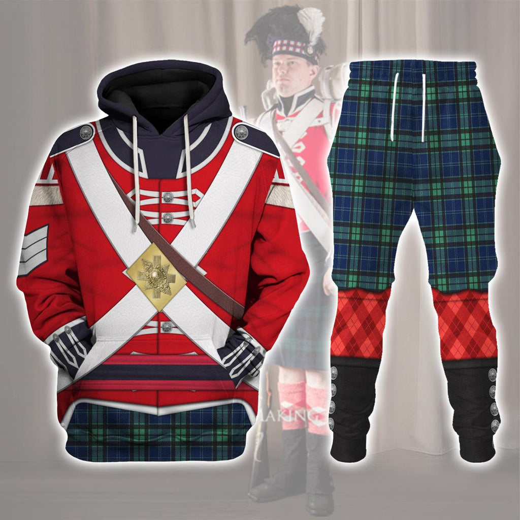 Oodiegang 42nd Foot (Royal Highland) Private Grenadier Company (1812-1815) Uniform All Over Print Hoodie Sweatshirt T-Shirt Tracksuit - Oodiegang.com