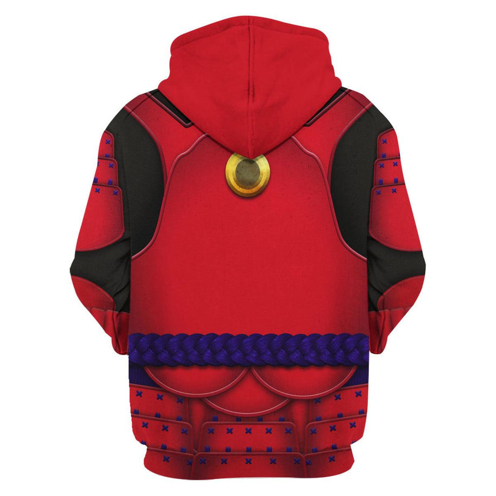 OodieGang Ashigaru Red Akazonae Koyal Guard Costume Hoodie Sweatshirt T-Shirt Sweatpants - OodieGang.com