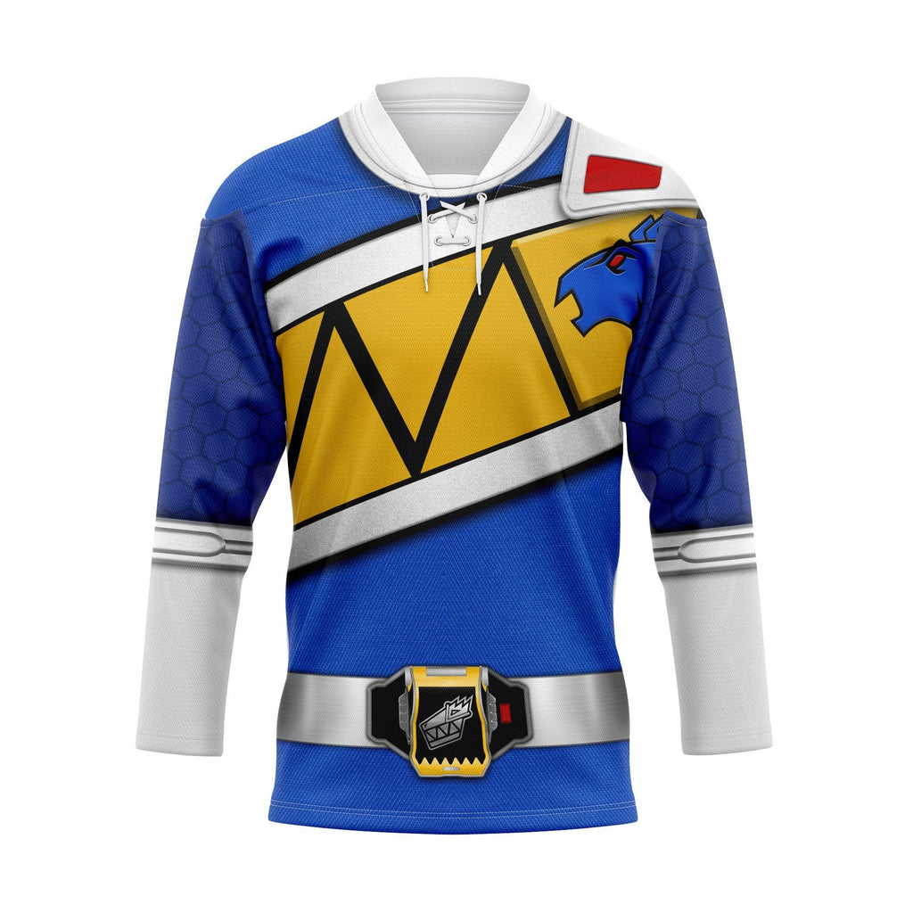 OodieGang Blue Power Rangers Dino Charge Hockey Jersey - OodieGang.com