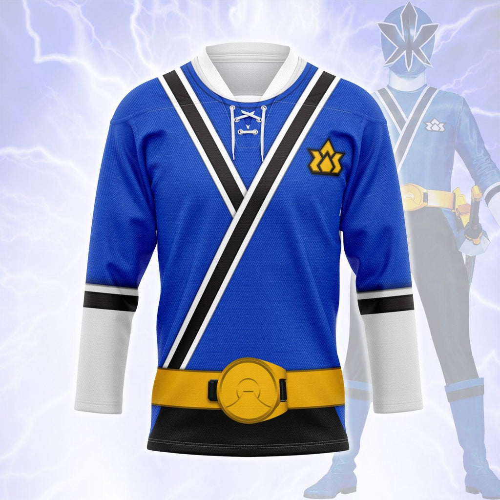 Oodiegang Blue Power Rangers Samurai Hockey Jersey - DucG