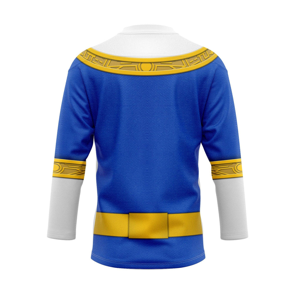 OodieGang Blue Power Rangers Zeo Hockey Jersey - OodieGang.com