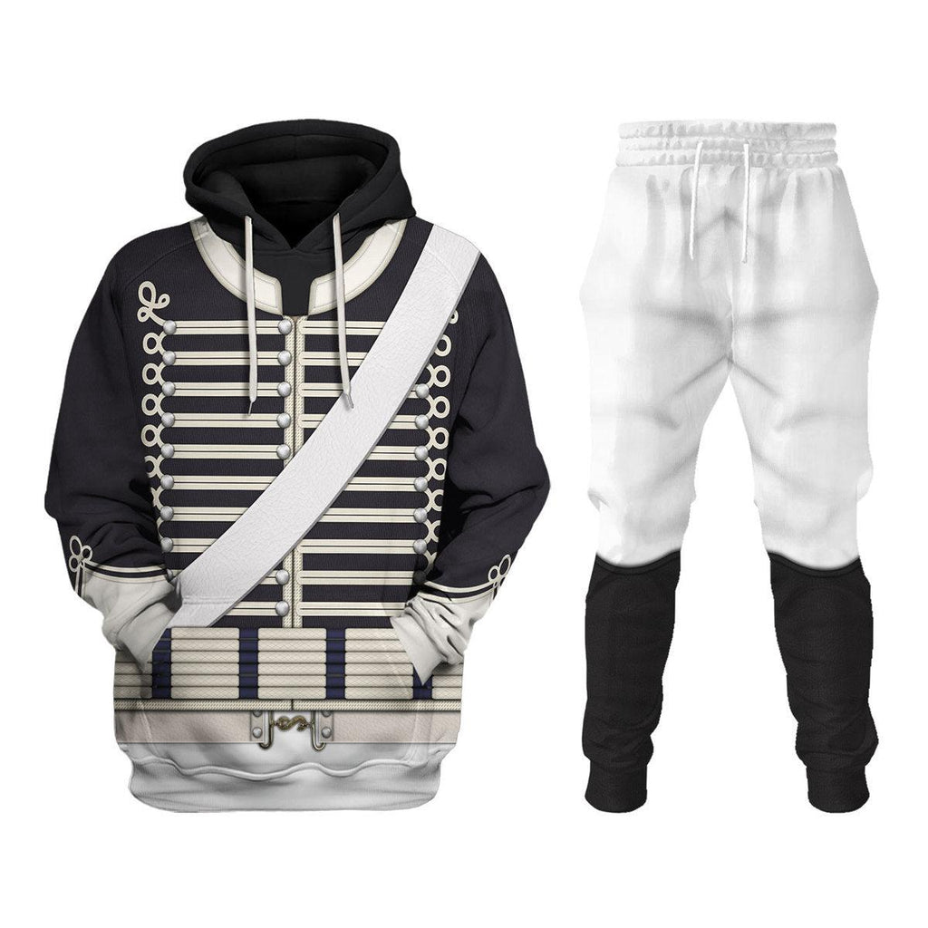 Oodiegang British 18th Hussar-Full Dress (1806-1815) Uniform All Over Print Hoodie Sweatshirt T-Shirt Tracksuit - Oodiegang.com