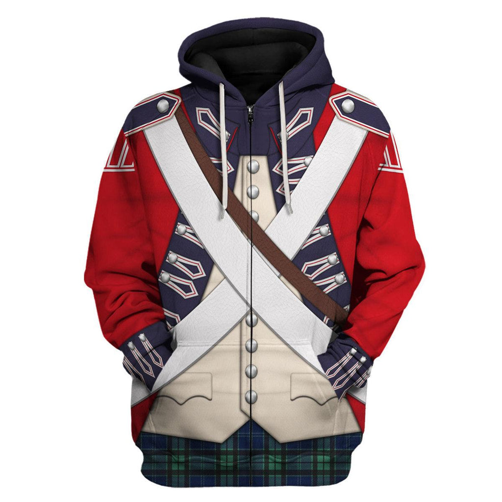 Oodiegang British 42nd Highland Infantry-1776-1783 Uniform All Over Print Hoodie Sweatshirt T-Shirt Tracksuit - Oodiegang.com