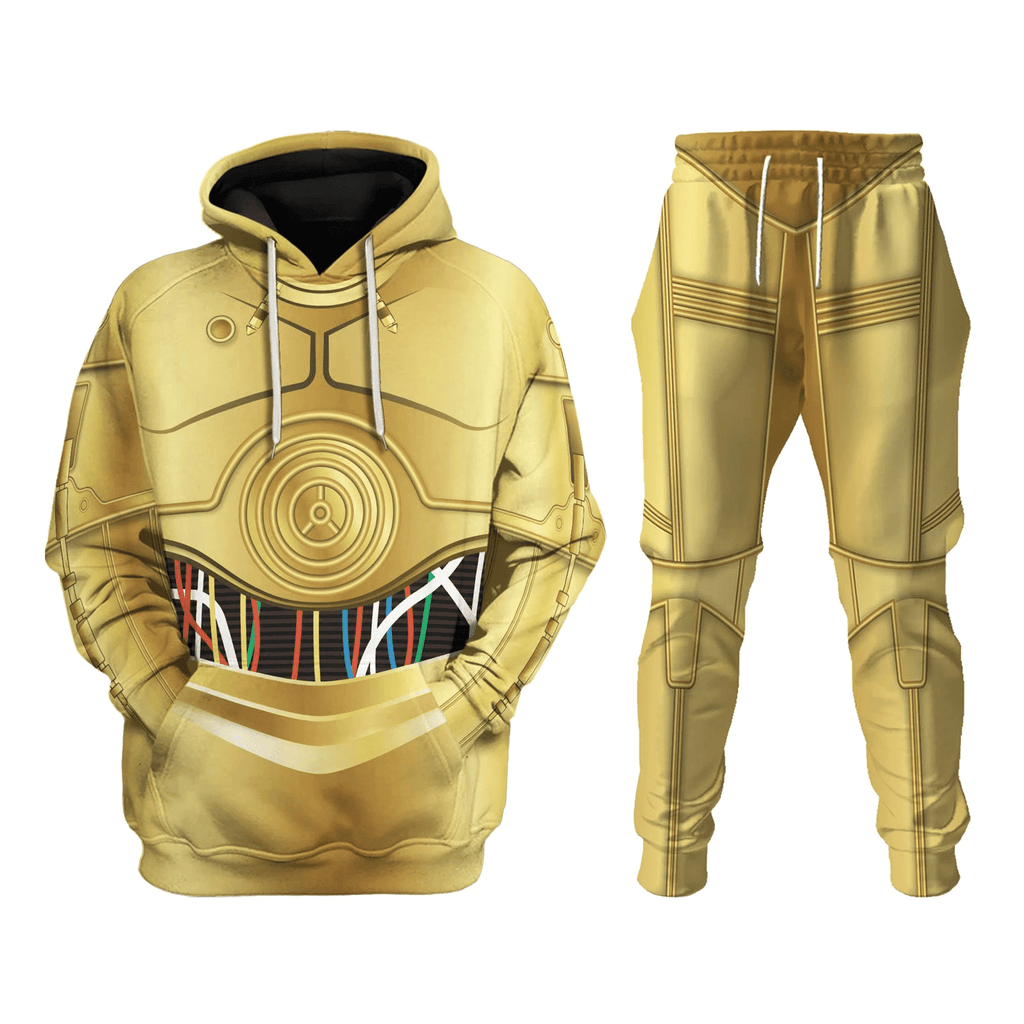 OodieGang C-3PO Costume Hoodie Sweatshirt T-Shirt Sweatpants - OodieGang.com