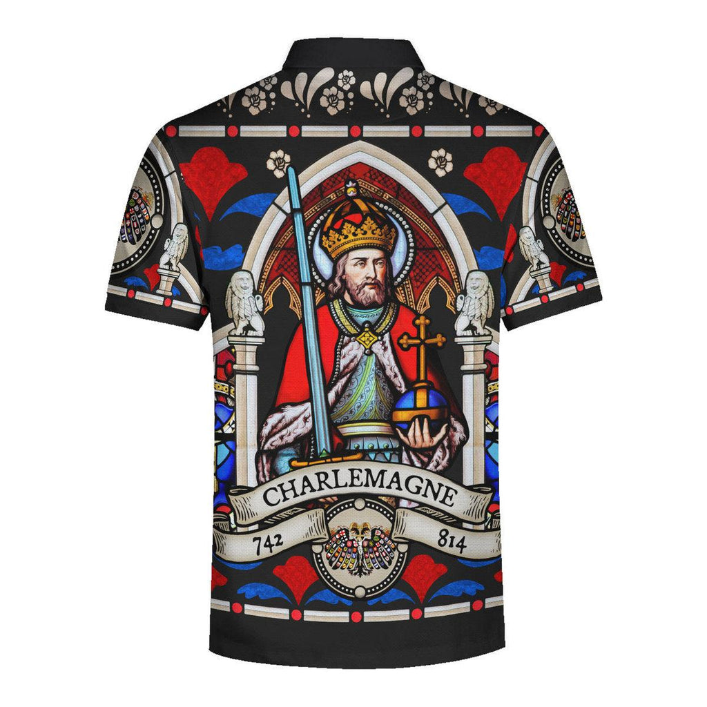 Oodiegang Charlemagne - Stained Glass in Cologne Cathedral Hawaiian Shirt Polo Shirt Beach short - Oodiegang.com