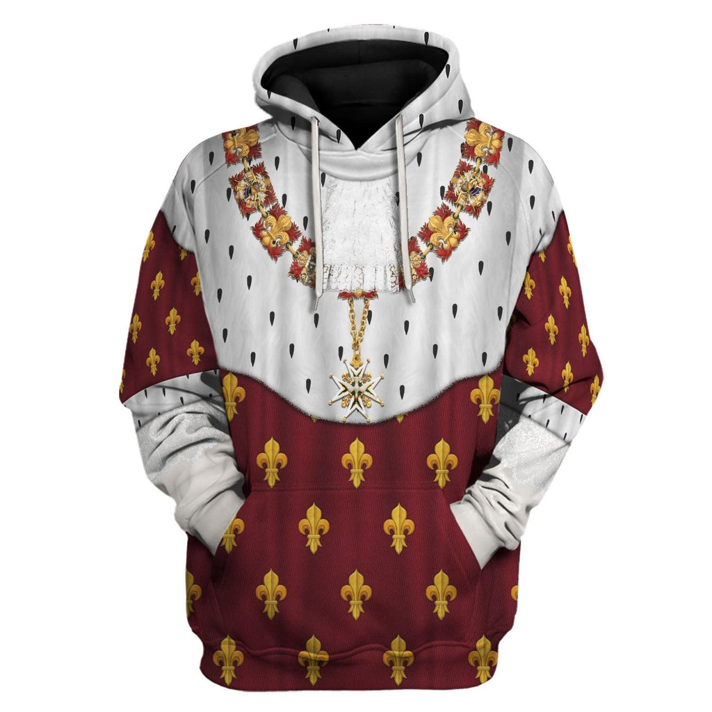 Oodiegang Charles X of France Coronation Robes Red Costume All Over Print Hoodie Sweatshirt T-Shirt Tracksuit - Oodiegang.com