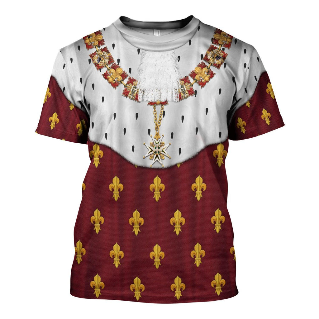 Oodiegang Charles X of France Coronation Robes Red Costume All Over Print Hoodie Sweatshirt T-Shirt Tracksuit - Oodiegang.com