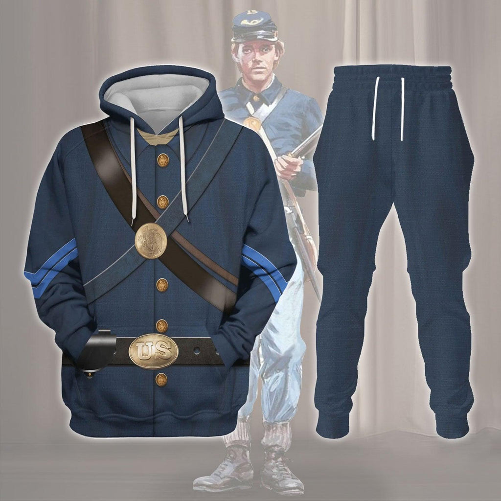 OodieGang Civil Wars of Blue Union Infantryman Costume Hoodie Sweatshirt T-Shirt Tracksuit - OodieGang.com