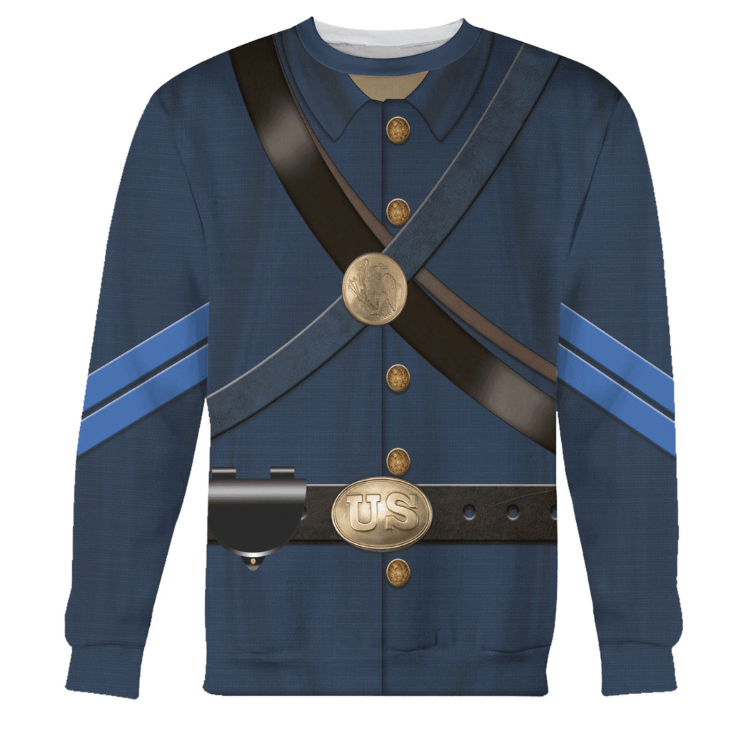 OodieGang Civil Wars of Blue Union Infantryman Costume Hoodie Sweatshirt T-Shirt Tracksuit - OodieGang.com