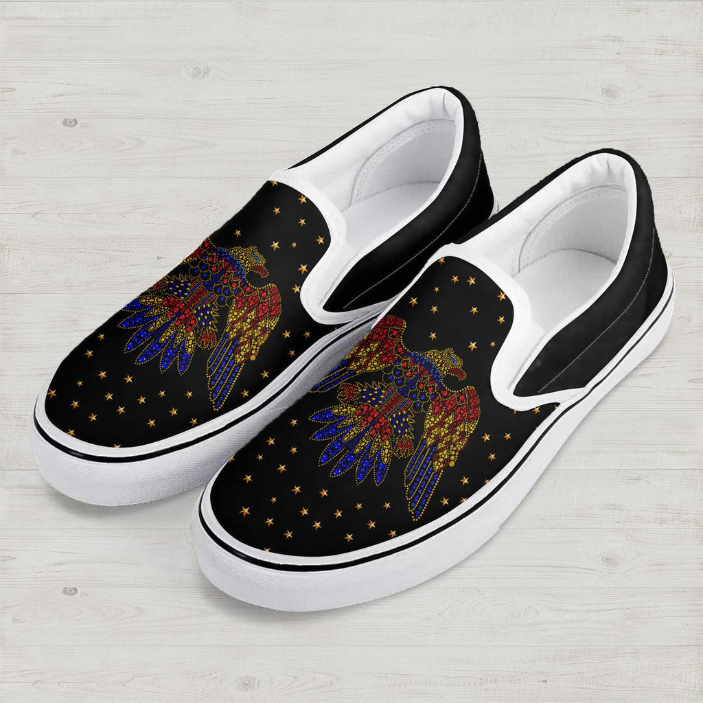 OodieGang Elvis Aloha Black Slip On Shoes - OodieGang.com