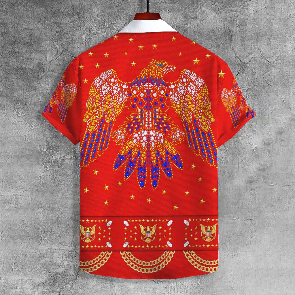 OodieGang Elvis Aloha from Hawaii Red UNISEX CASUAL HAWAIIAN SHIRT - OodieGang.com