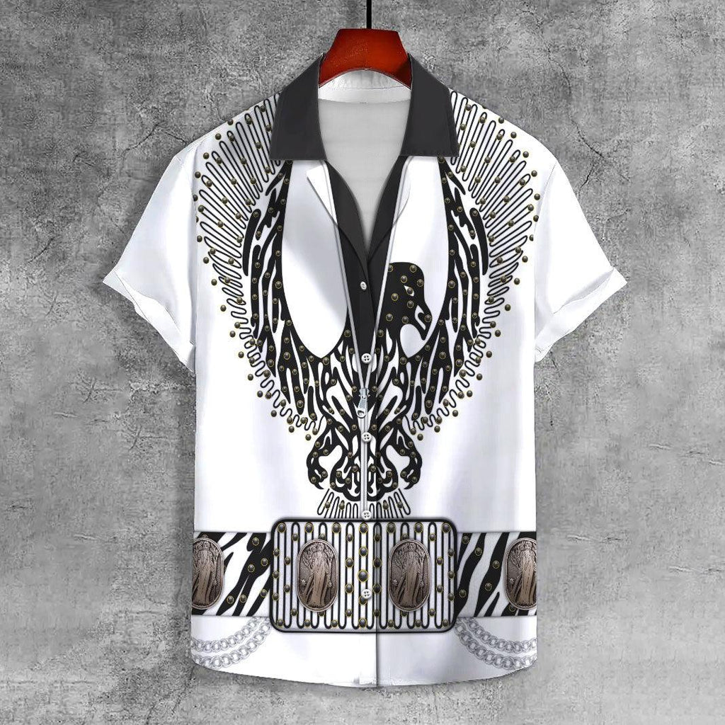 OodieGang Elvis Black Phoenix UNISEX CASUAL HAWAIIAN SHIRT - OodieGang.com