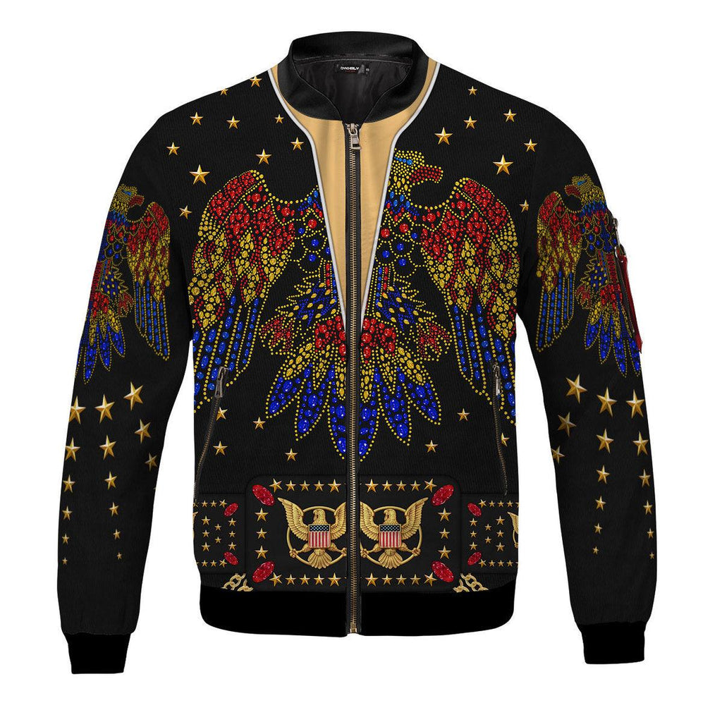 Oodiegang Elvis Eagle Black Bomber Jacket - Oodiegang.com