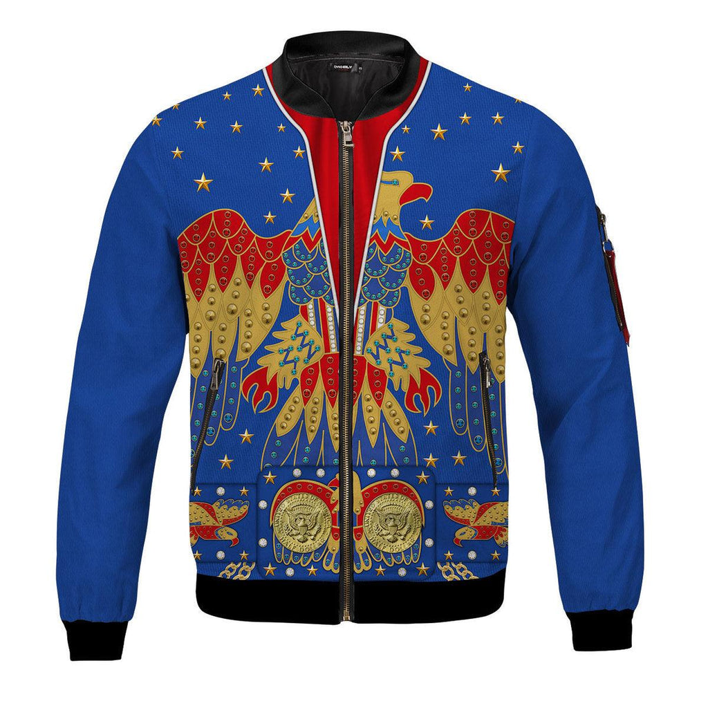 Oodiegang Elvis Eagle Blue Bomber Jacket - Oodiegang.com