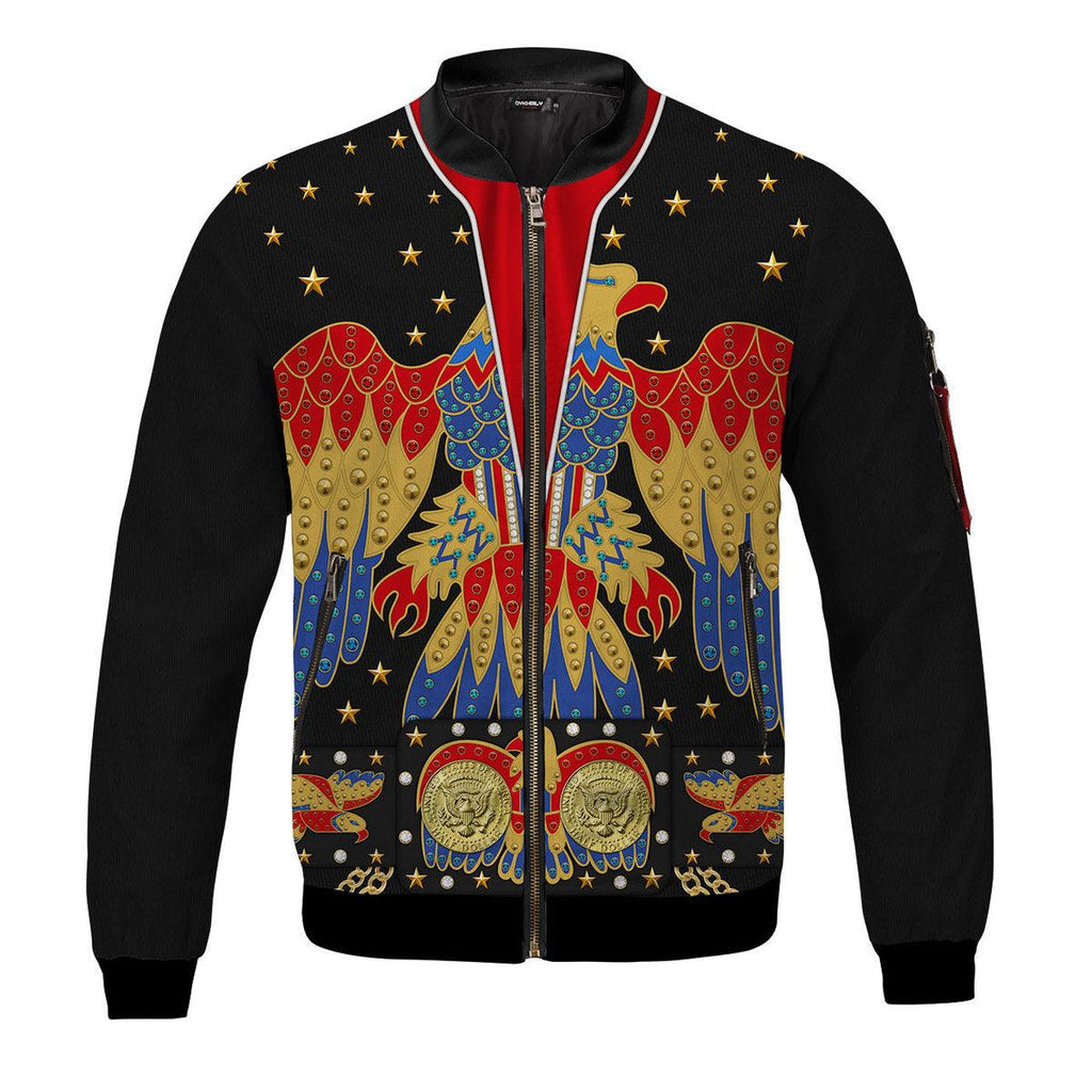 Oodiegang Elvis Eagle Red Bomber Jacket - Oodiegang.com