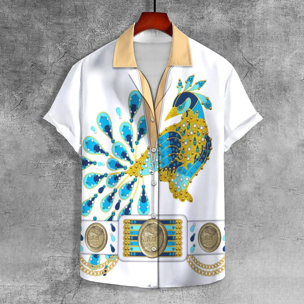 OodieGang Elvis Peacock UNISEX CASUAL HAWAIIAN SHIRT - OodieGang.com