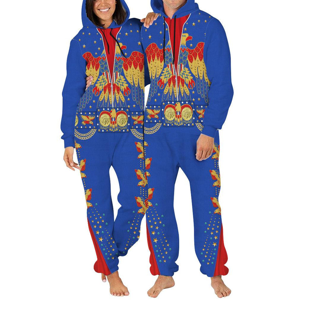 OodieGang Elvis Presley EAGLE Blue jumpsuit Costume - OodieGang.com