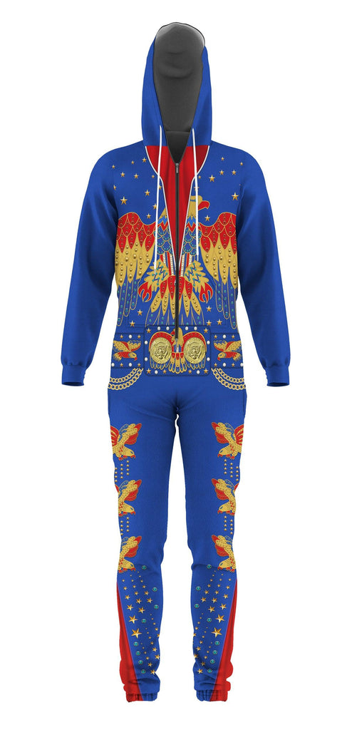 OodieGang Elvis Presley EAGLE Blue jumpsuit Costume - OodieGang.com