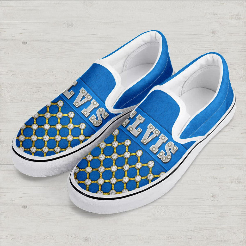 OodieGang Elvis Slip On Shoes Blue Suede - OodieGang.com