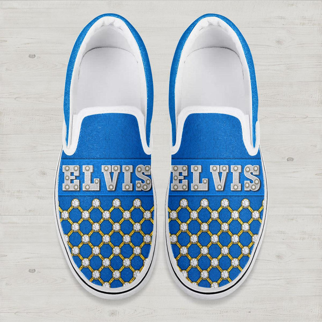 OodieGang Elvis Slip On Shoes Blue Suede - OodieGang.com