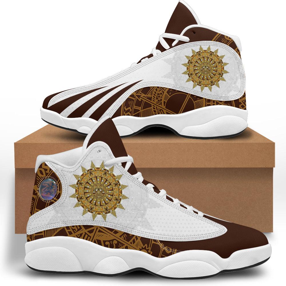 OodieGang Elvis Sun Dial Unisex AJ13 Shoes White - OodieGang.com