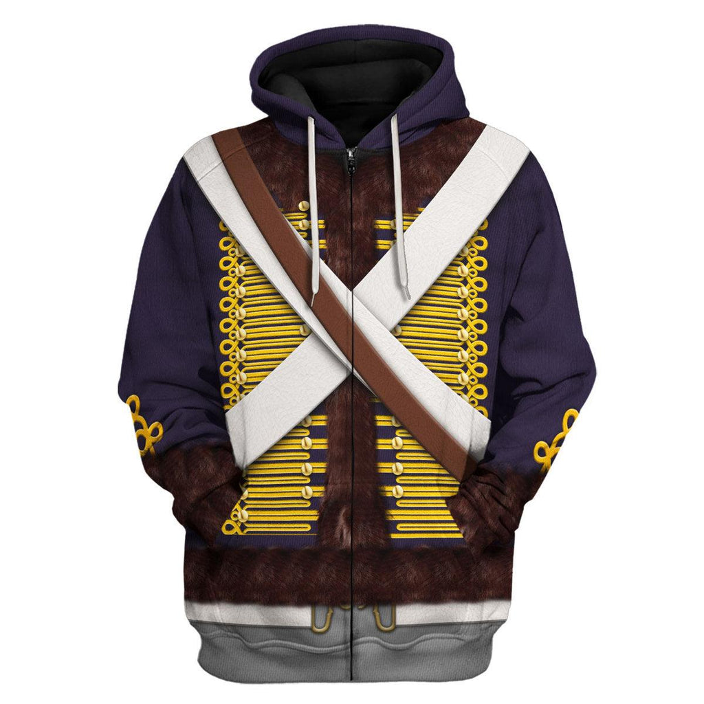 Oodiegang English Hussar-Campaign Dress (1806-1815) Uniform All Over Print Hoodie Sweatshirt T-Shirt Tracksuit - Oodiegang.com