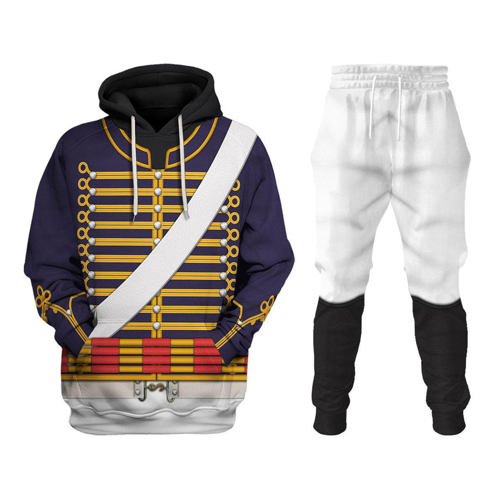 Oodiegang English Hussar-Full Dress (1806-1815) Uniform All Over Print Hoodie Sweatshirt T-Shirt Tracksuit - Oodiegang.com